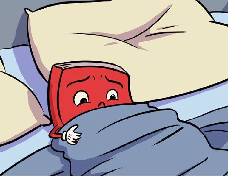 Red book in bed